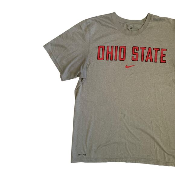 Nike Dri-Fi Men's Size M Ohio State Buckeyes Short Sleeve Gray T-Shirt - Picture 8 of 14